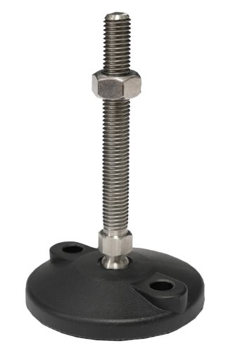 Adjusting foot M12, D = 80mm, L = 100mm, Stainless steel, with mounting holes kopen