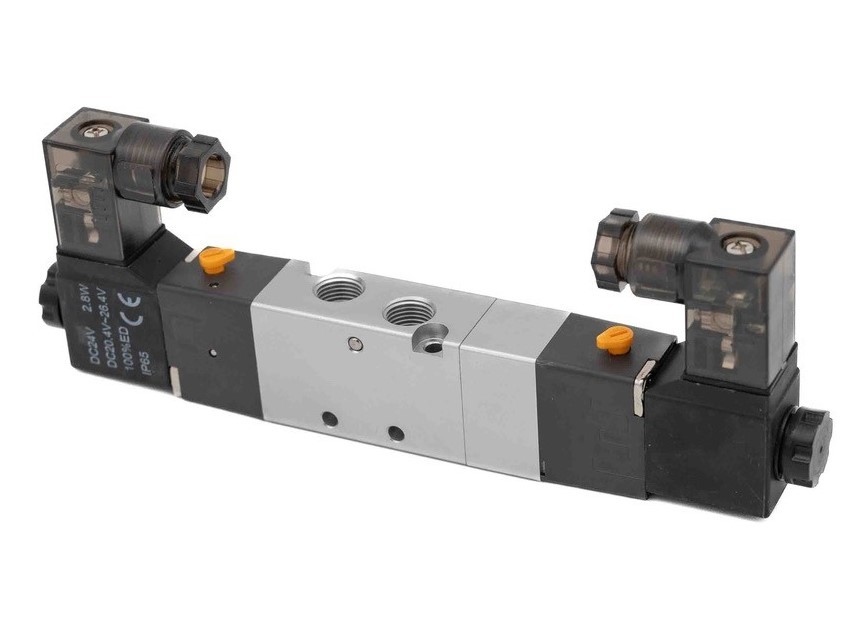 5/3-Wege Magnetventil, bistabil, G1/8, 24VDC, Mittelstellung geschlossen, RV10 kopen